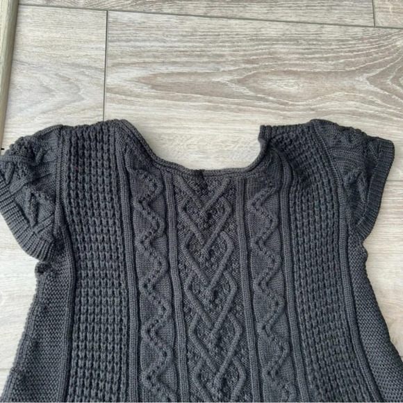 Crea Concept Pure Wool Cable Knit Flared Peplum Hem Short Sleeve Sweater - Picture 11 of 14